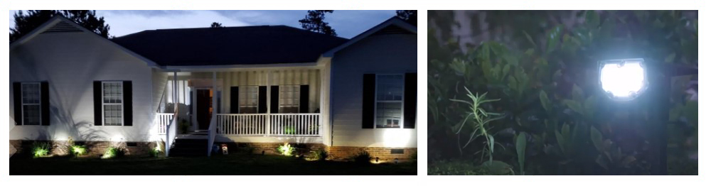 LITOM 12 LED Solar Landscape Spotlights, IP67 Waterproof Solar Powered Wall Lights 2-in-1 Wireless Outdoor Solar Landscaping Light for Garden