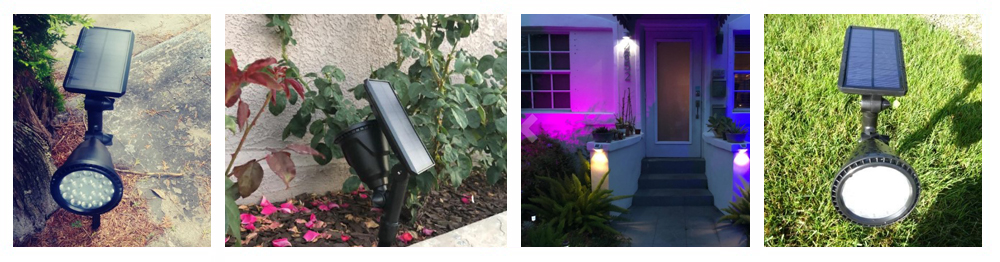 Outdoor Solar Spotlights, Super Bright 18 LED Security Light Waterproof Wall Lamps for Garden