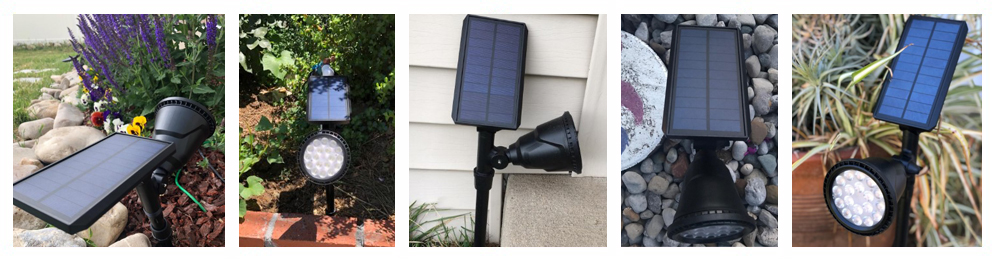 ROSHWEY Outdoor Solar Spotlights, Super Bright 18 LED Security Light Waterproof Wall Lamps for Garden