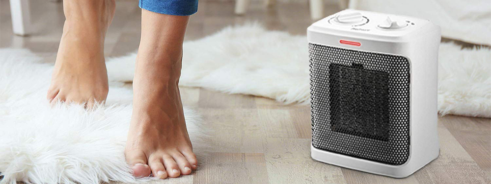 Pro Breeze 1500W Mini Ceramic Space Heater with 3 Operating Modes and Adjustable Thermostat