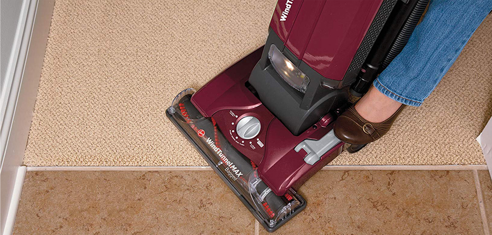 Hoover WindTunnel MAX Bagged Upright Vacuum Cleaner, with HEPA Filter, 30ft. Power Cord, Red, UH30600