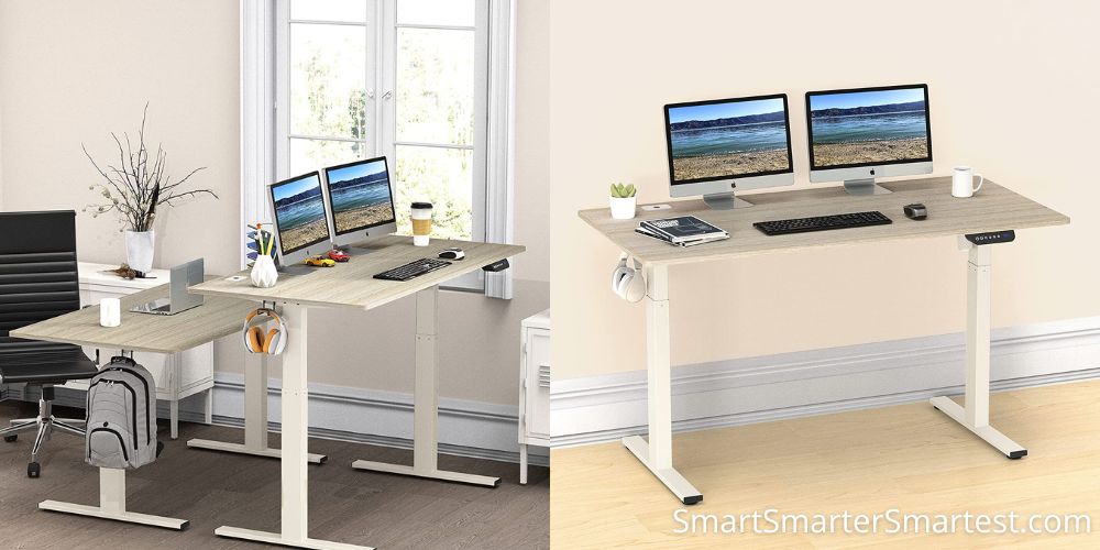 SHW 55-Inch Large Electric Height Adjustable Computer Desk